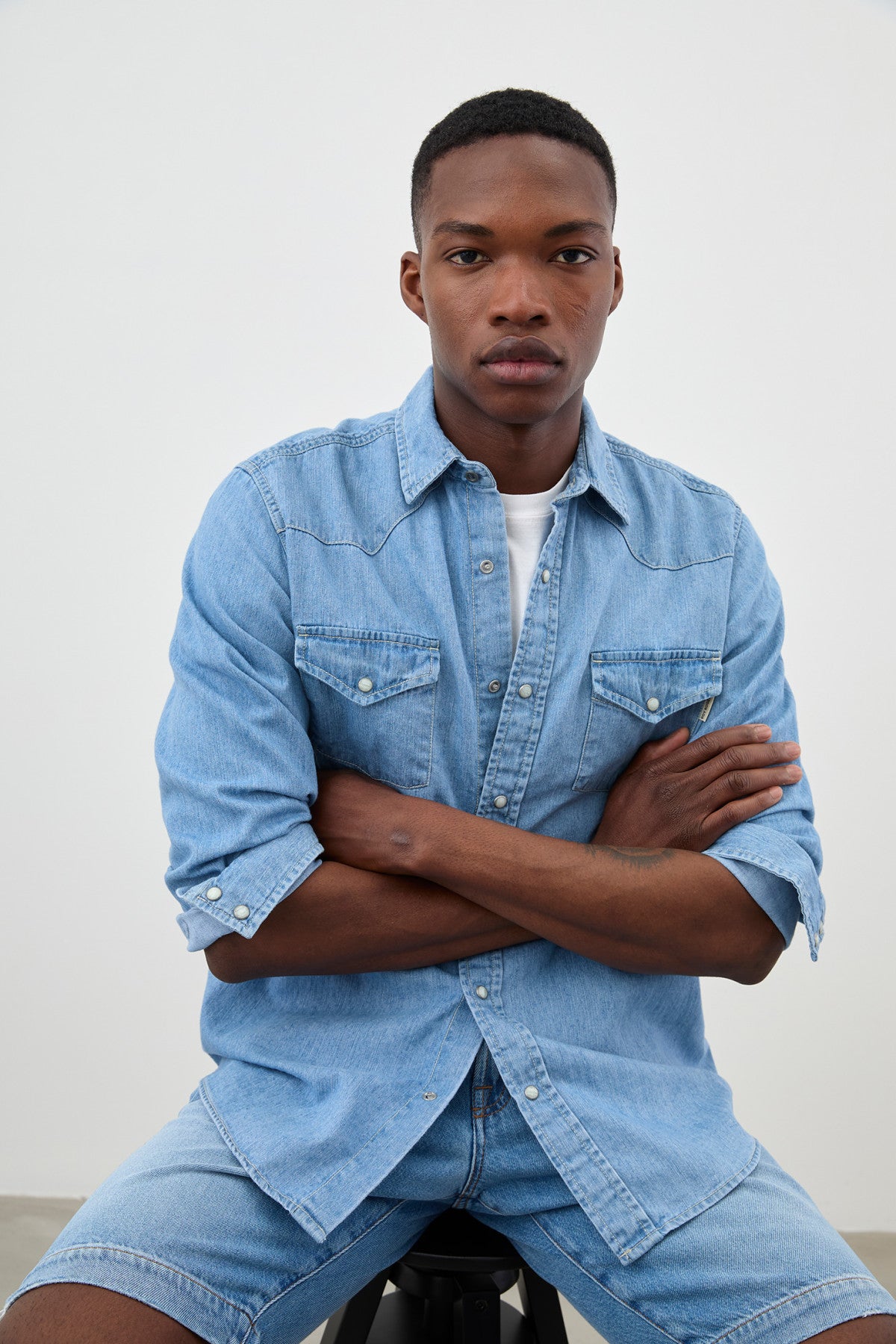 ROY ROGER'S CAMICIA MARTIN DENIM BLEACH - Marcello Fontana Shop
