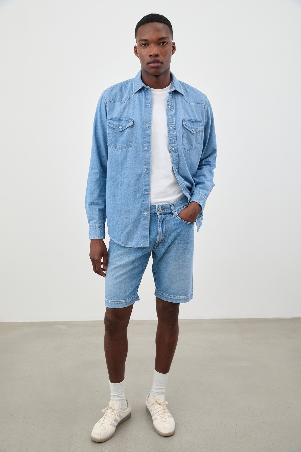 ROY ROGER'S CAMICIA MARTIN DENIM BLEACH - Marcello Fontana Shop