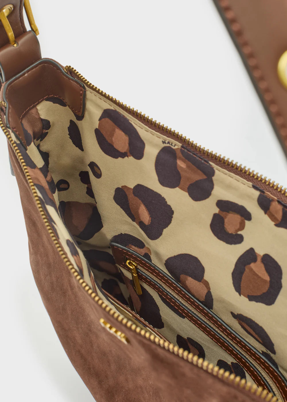 BORSA JOANNE A SPALLA CON BORCHIE MARRONE - NALI' - Marcello Fontana Shop
