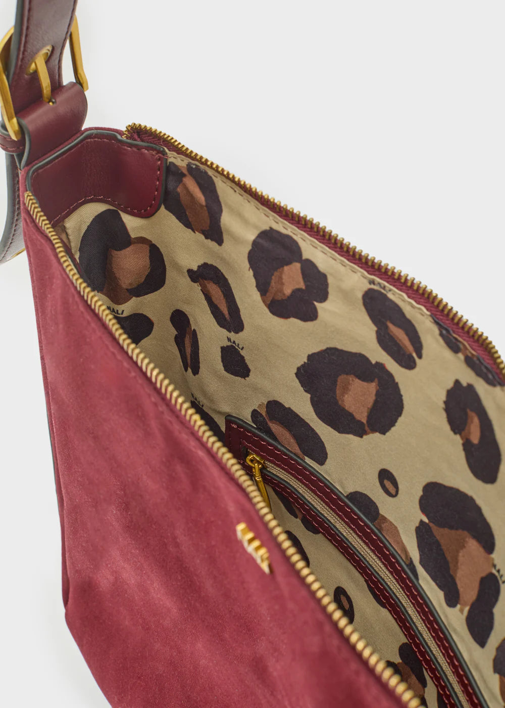 BORSA JOANNE A SPALLA CON BORCHIE BORDEAUX - NALI' - Marcello Fontana Shop
