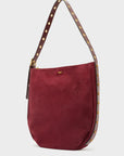BORSA JOANNE A SPALLA CON BORCHIE BORDEAUX - NALI' - Marcello Fontana Shop