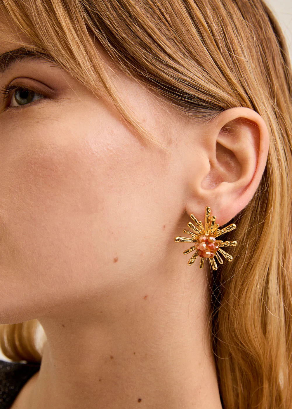 ORECCHINI RAGGI CON PIETRE ORO\ROSA - NALI' - Marcello Fontana Shop