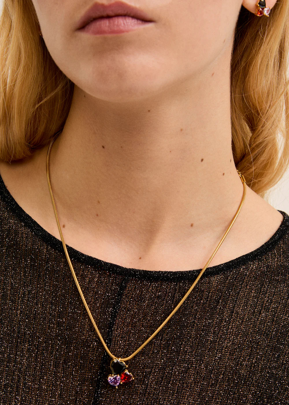 COLLANA 3 PIETRE A CUORE ROSSO/NERO - NALI' - Marcello Fontana Shop