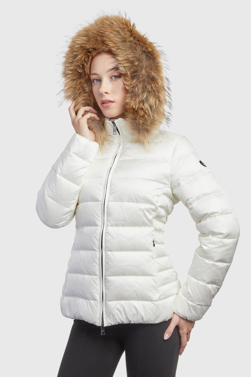 PIUMINO LISBET 2.0 FUR WHITE - CANADIENS - Marcello Fontana Shop