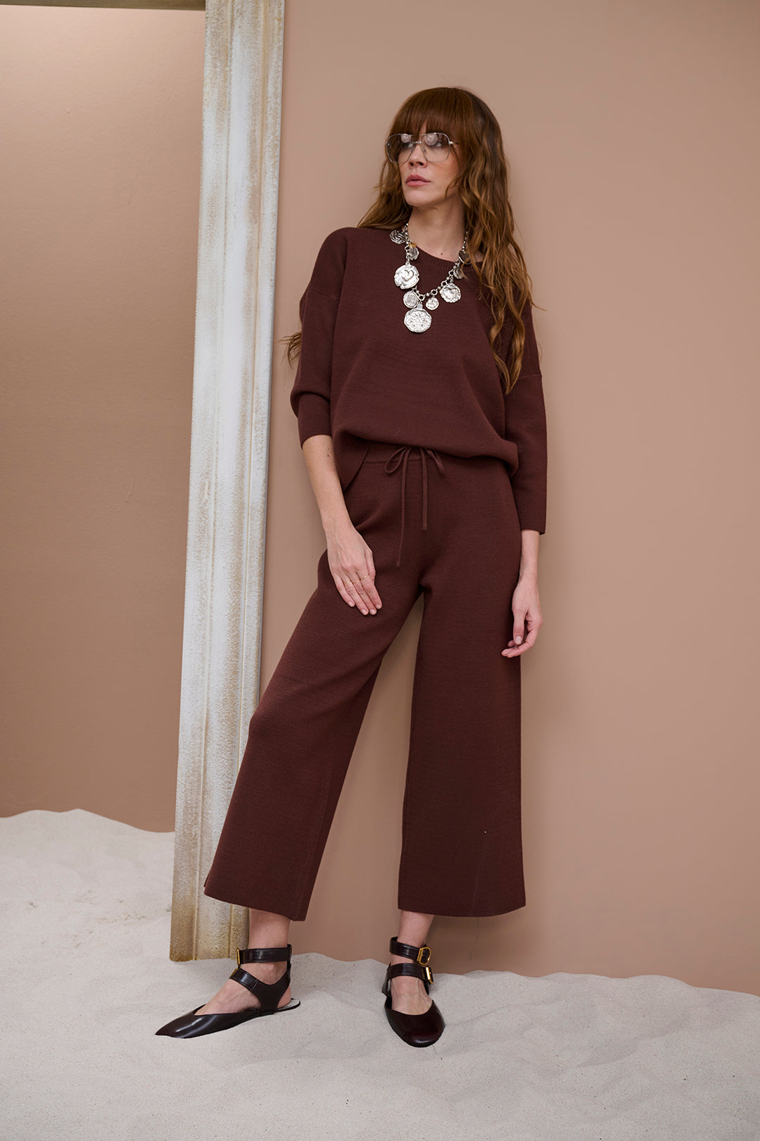 QUOTA 26 SET COORDINATO IN MAGLIA BURGUNDY - H2O