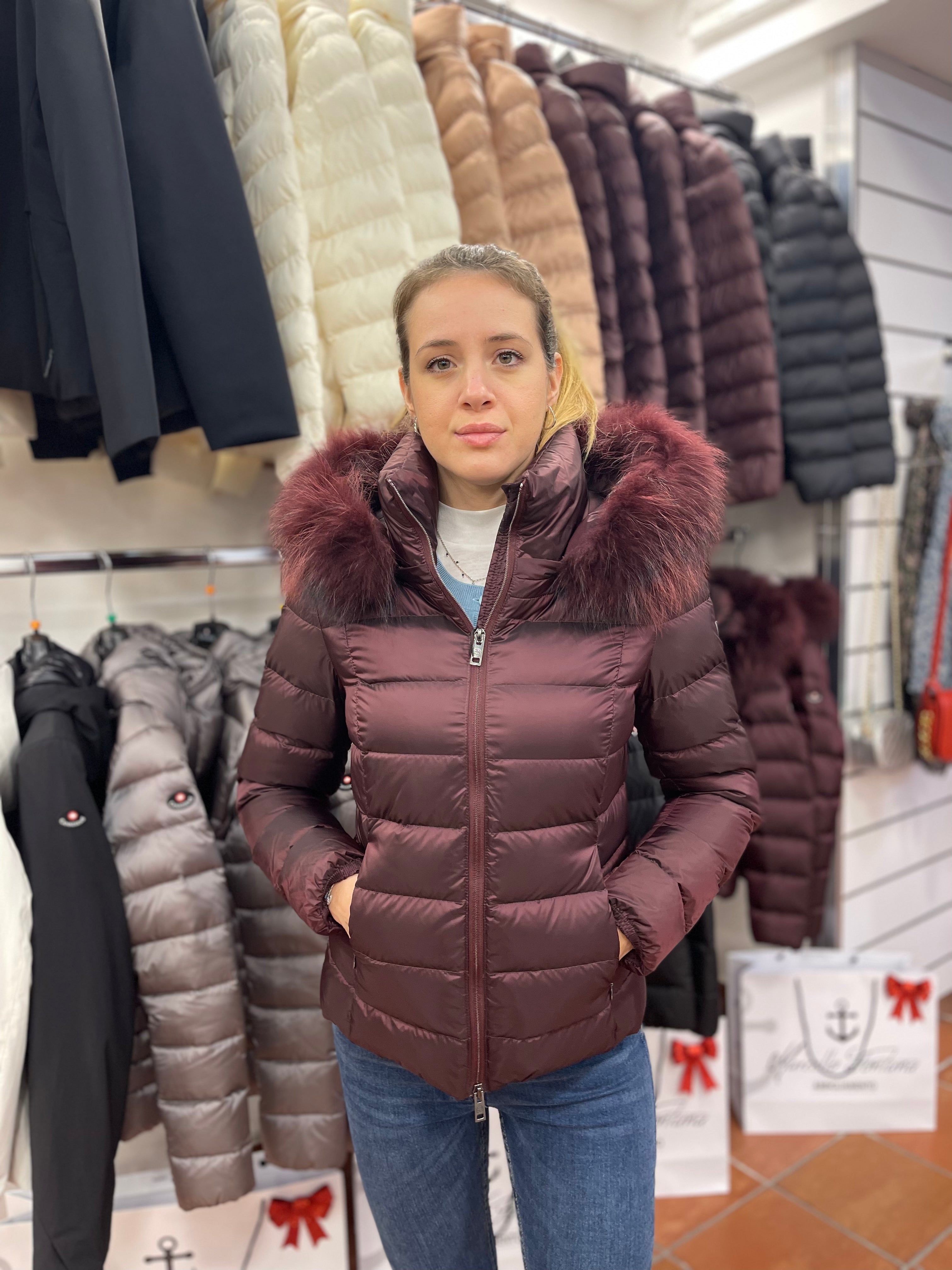 CANADIENS KEIRA FUR /  BURGUNDY - Marcello Fontana Shop