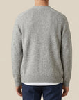 La Fileria - Cardigan in Pura Lana Shetland con Manica Raglan Grigio Mélange