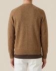La Fileria – Cardigan in Pura Lana Shetland con Manica Raglan Cammello Mélange