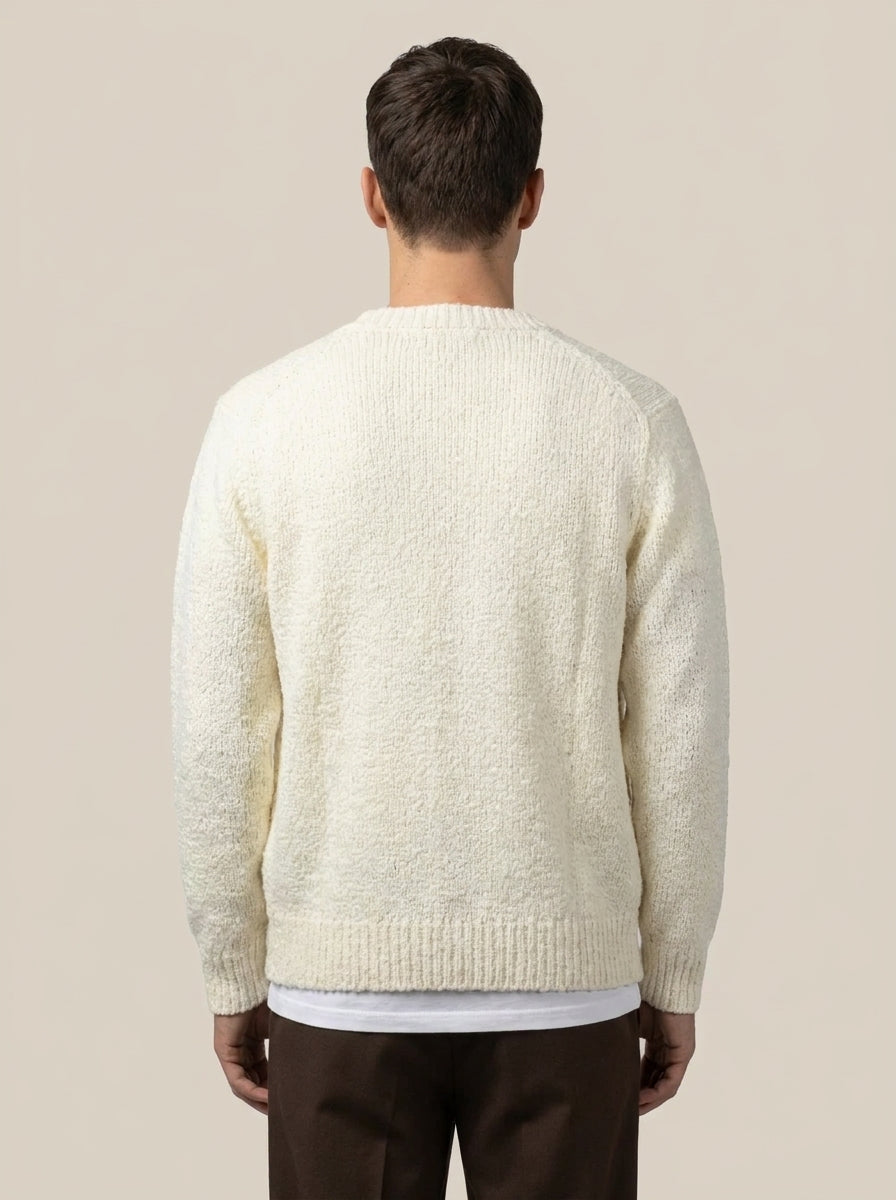 LA FILERIA Cardigan CON TASCHE panna in Bouclé