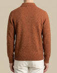 La Fileria – Polo a Manica Lunga in Lana e Cashmere Bottonato – Terracotta