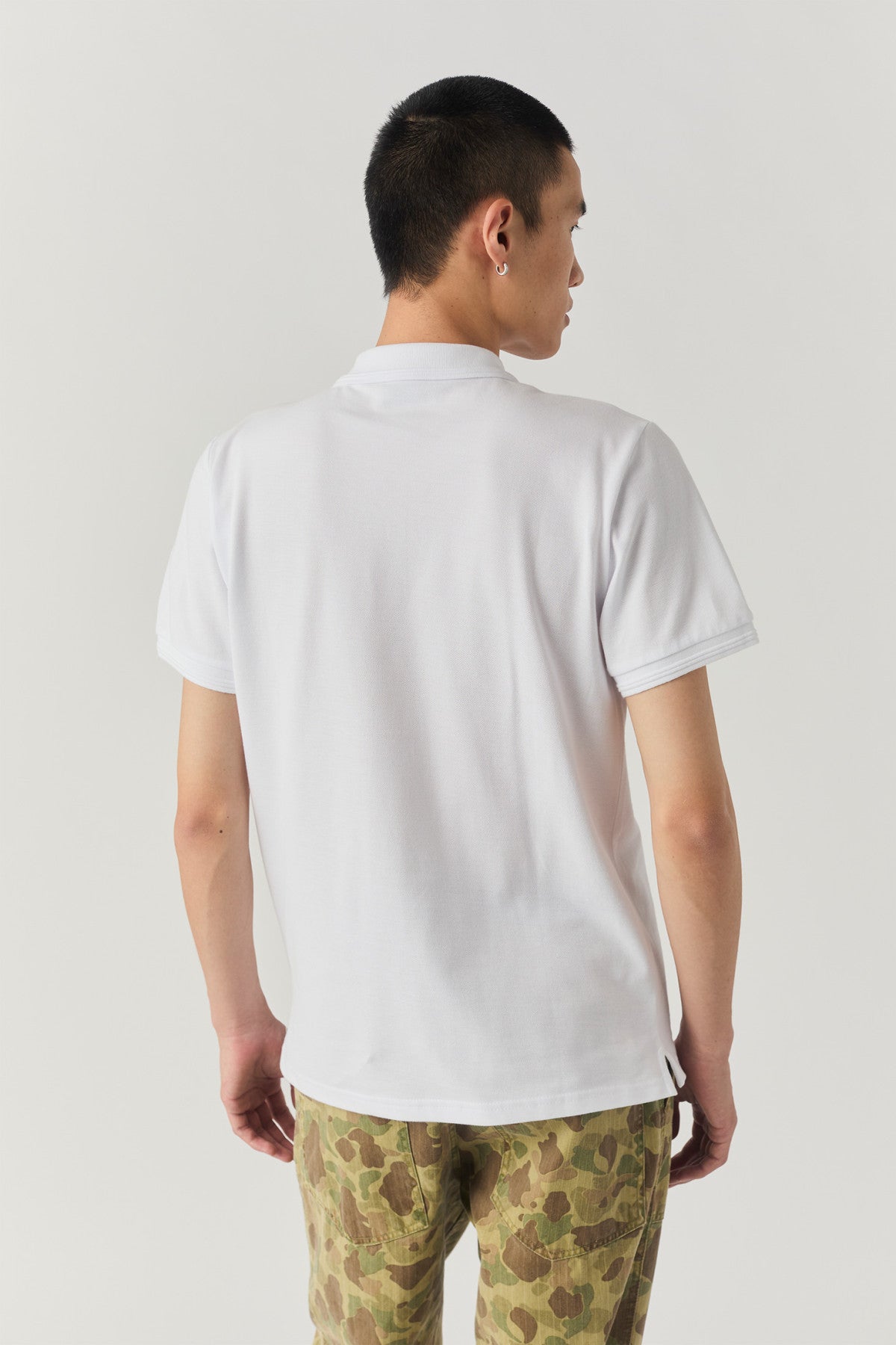 ROY ROGER'S POLO IN PIQUET WHITE - Marcello Fontana Shop