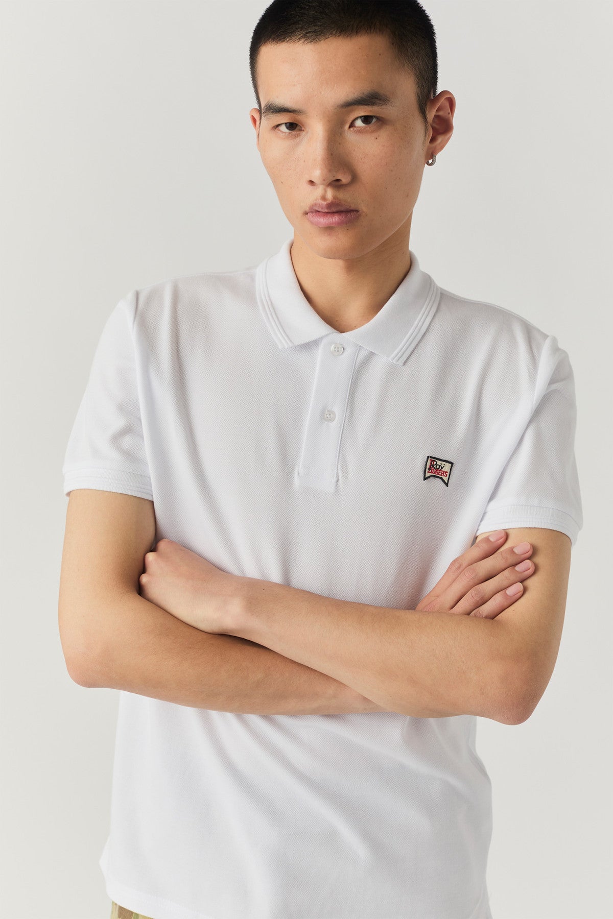 ROY ROGER'S POLO IN PIQUET WHITE - Marcello Fontana Shop