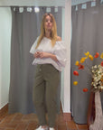TELERIA ZED PANTALONE MONROE N5D MILITARE