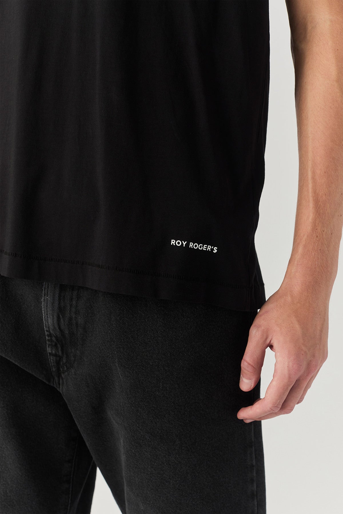 ROY ROGER'S T-SHIRT PIMA IN JERSEY BLACK - Marcello Fontana Shop