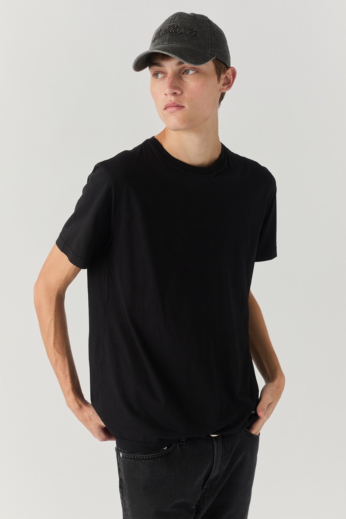ROY ROGER'S T-SHIRT PIMA IN JERSEY BLACK - Marcello Fontana Shop