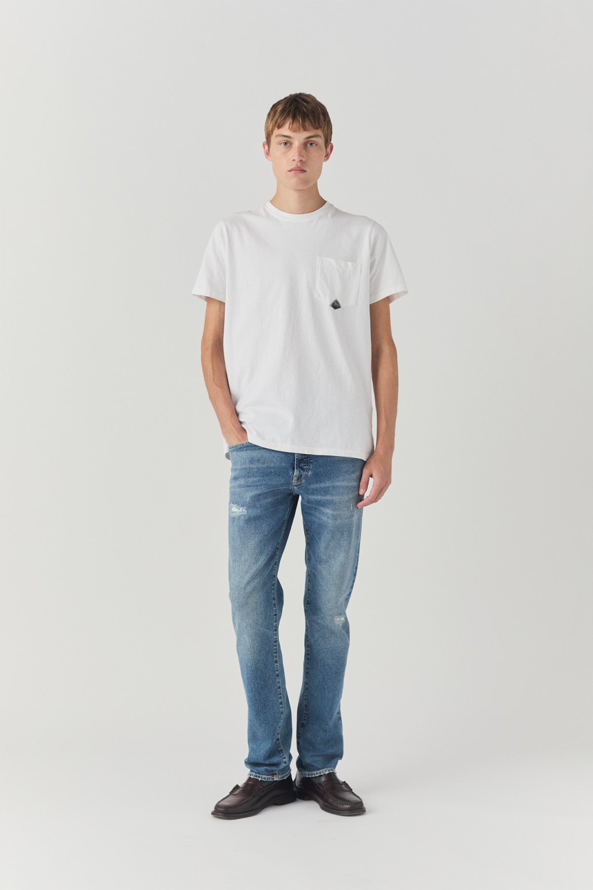 ROY ROGER'S T-SHIRT POCKET IN JERSEY WHITE - Marcello Fontana Shop
