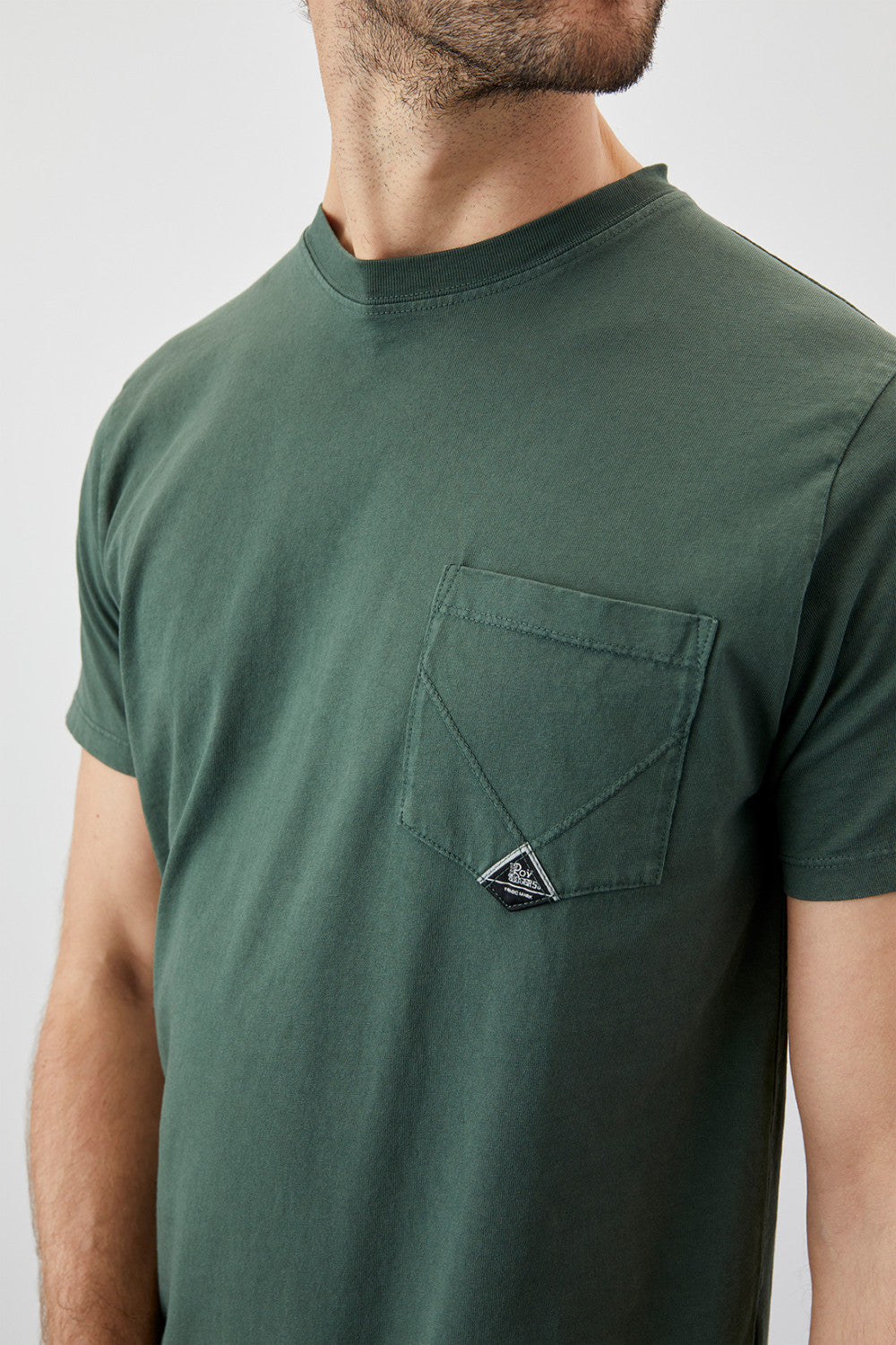 ROY ROGER'S T-SHIRT POCKET IN JERSEY VERDE - Marcello Fontana Shop