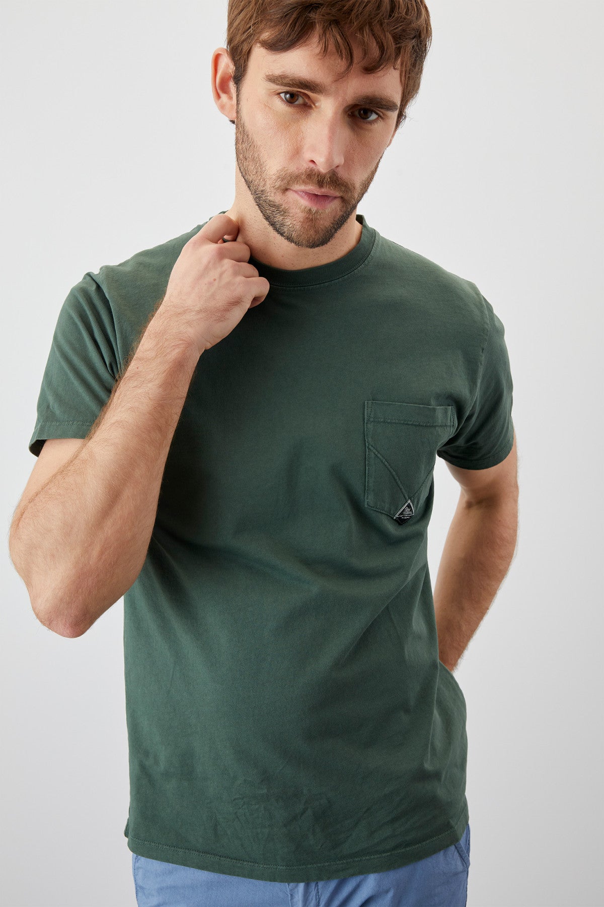 ROY ROGER'S T-SHIRT POCKET IN JERSEY VERDE - Marcello Fontana Shop