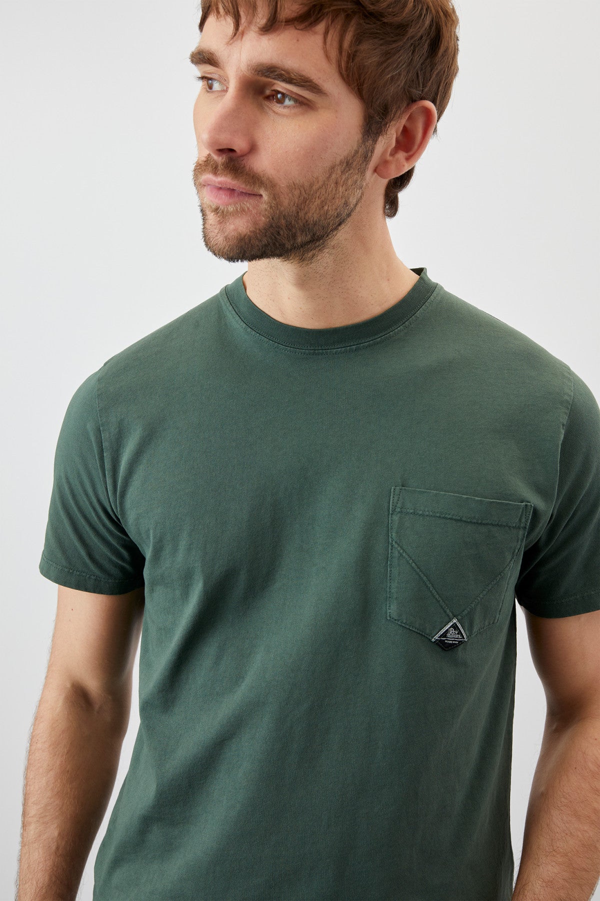 ROY ROGER'S T-SHIRT POCKET IN JERSEY VERDE - Marcello Fontana Shop