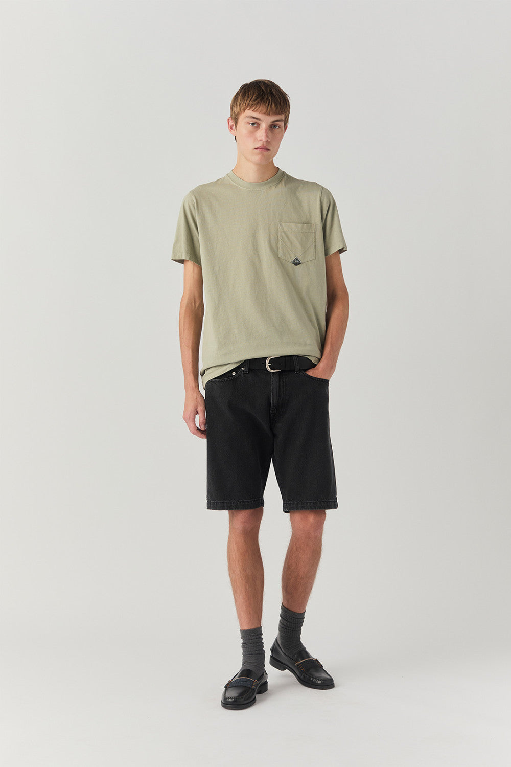 ROY ROGER'S T-SHIRT POCKET IN JERSEY ALMON GREEN - Marcello Fontana Shop