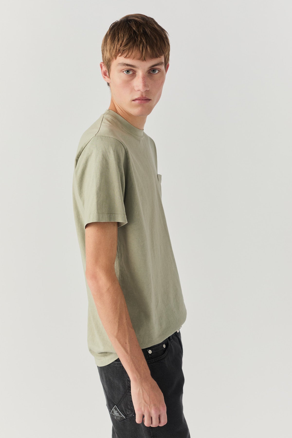 ROY ROGER'S T-SHIRT POCKET IN JERSEY ALMON GREEN - Marcello Fontana Shop