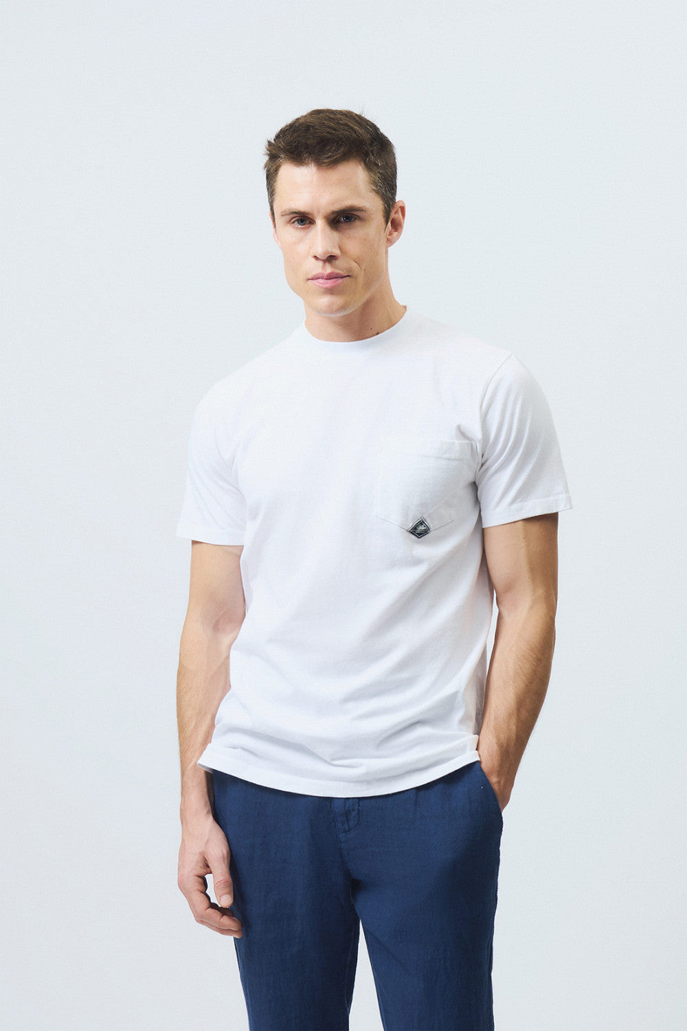 SS26 T-SHIRT POCKET IN JERSEY WHITE - ROY ROGER'S - Marcello Fontana Shop