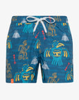 SUN68 SWIM PANT TRIBALE NAVY BLUE/GIALLO - Marcello Fontana Shop