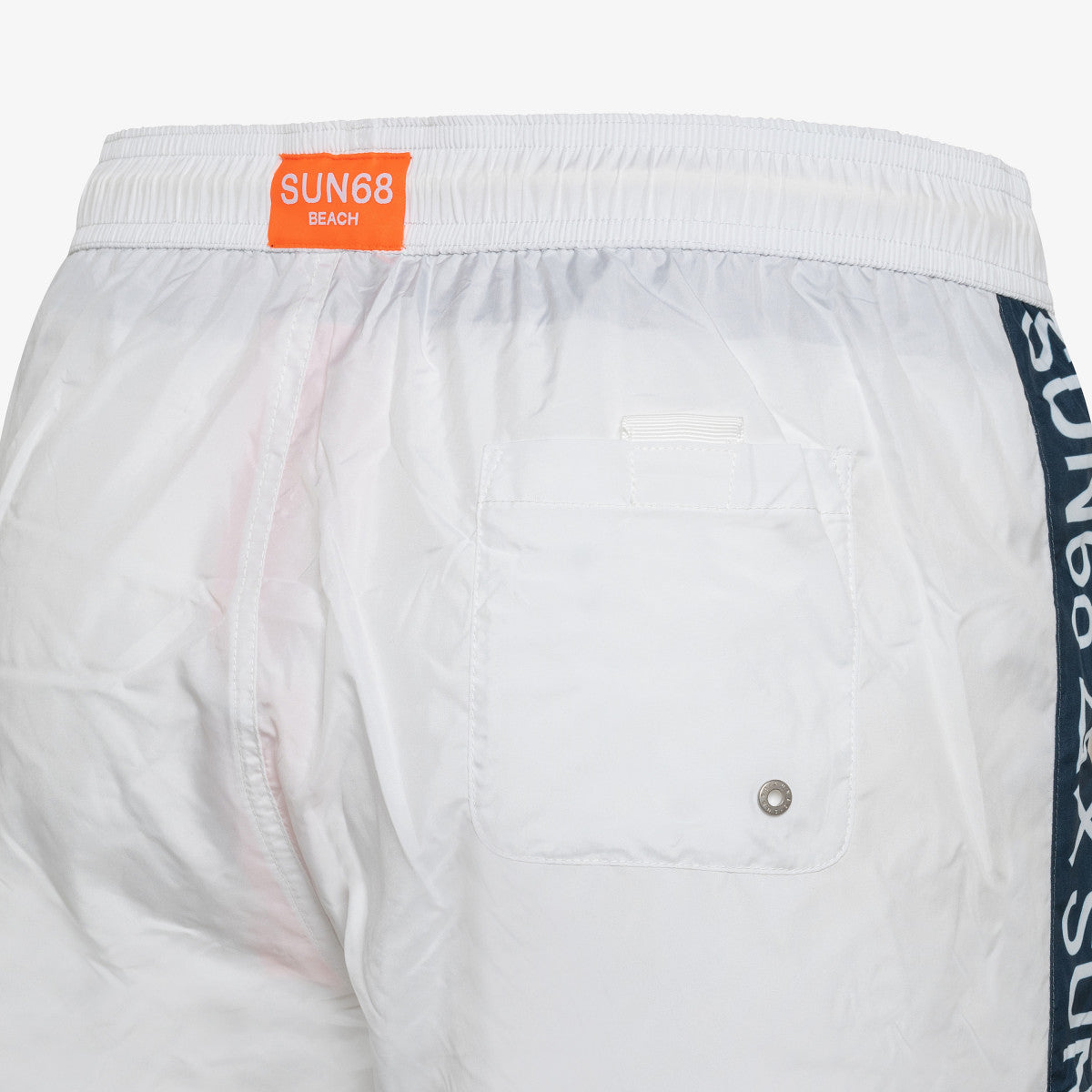 SUN68 SWIM PANT WTH TAPE LOGO BIANCO - Marcello Fontana Shop