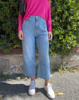 Roy Roger's jeans Rita Cropped in cotone e lino Grace - Marcello Fontana Shop