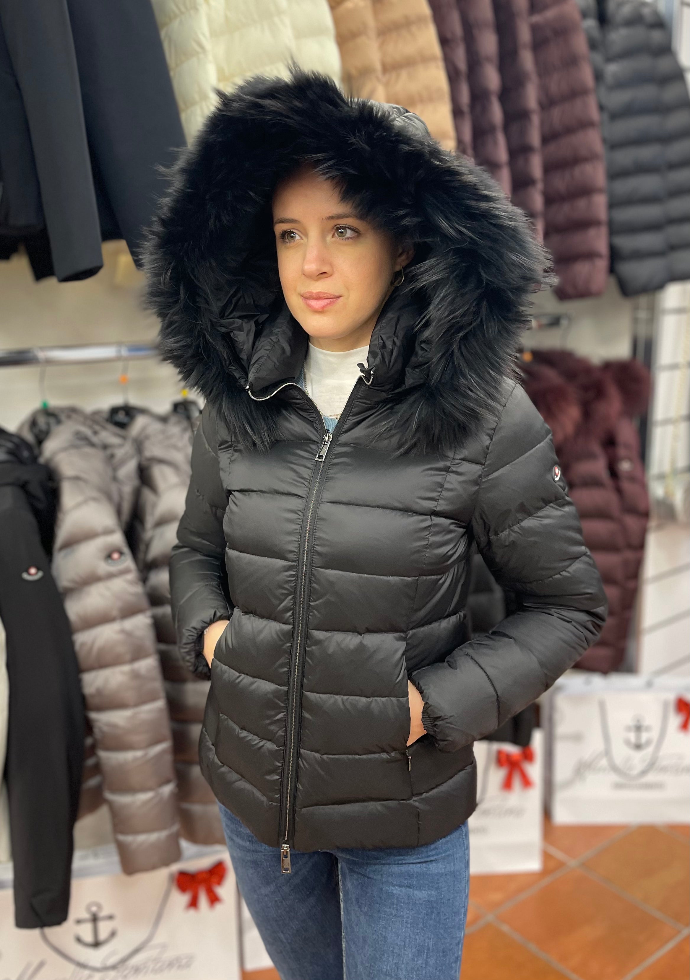 CANADIENS KEIRA FUR / NERO - Marcello Fontana Shop