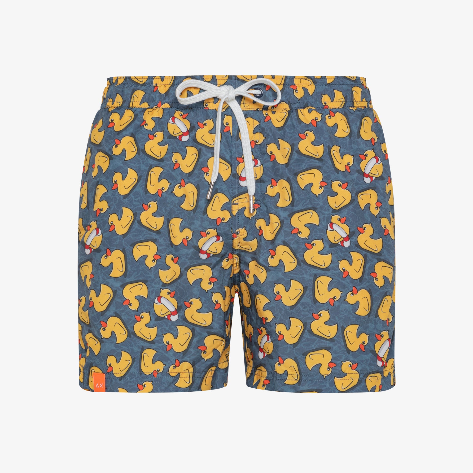 SUN68 SWIM PANT MICRO PRINT NAVY BLUE/GIALLO - Marcello Fontana Shop