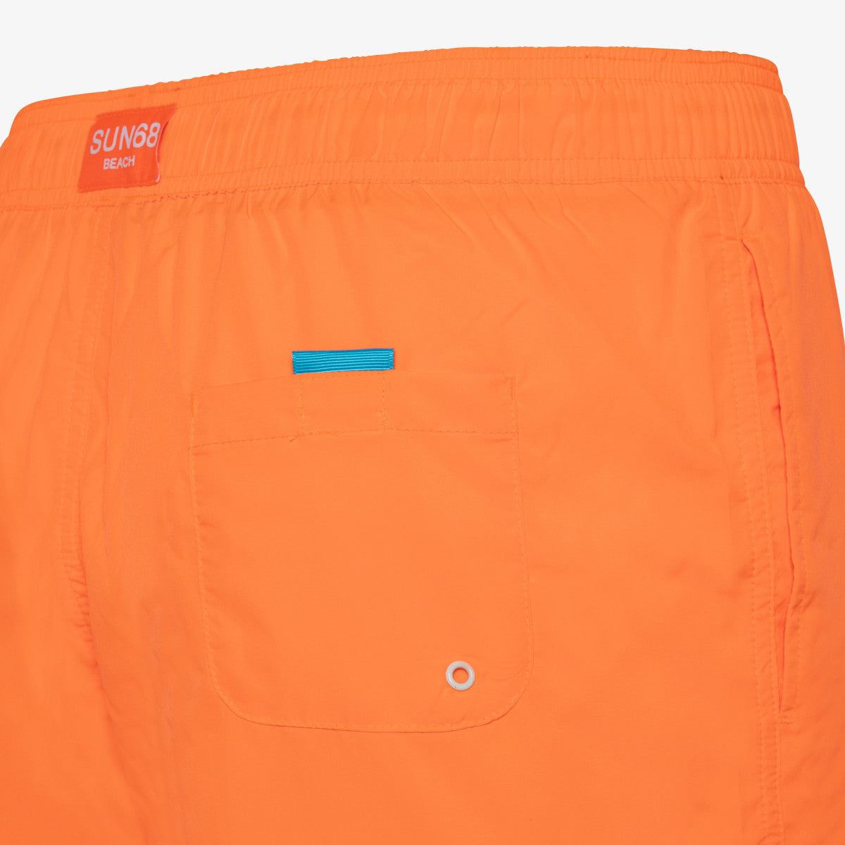 SUN68 SWIM PANT SOLID BIG LOGO ARANCIO FLUO - Marcello Fontana Shop