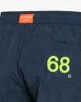 SUN68 SWIM PANT WTH LOGO FLUO NAVY BLUE - Marcello Fontana Shop