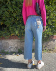 Roy Roger's jeans Rita Cropped in cotone e lino Grace - Marcello Fontana Shop